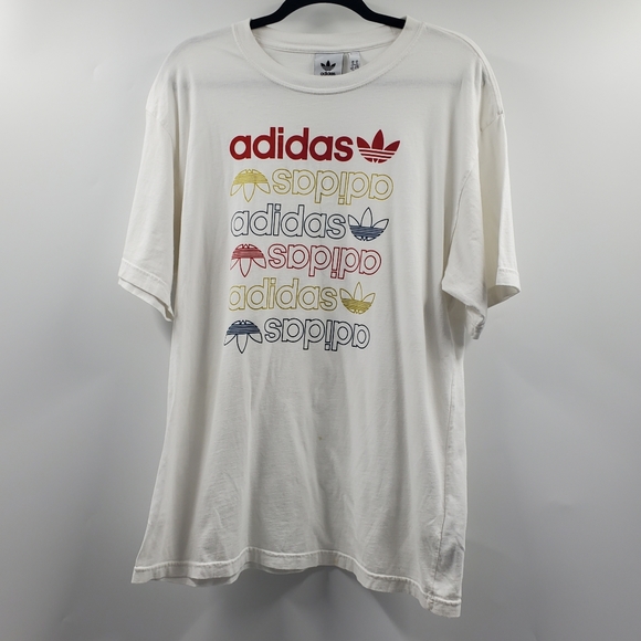 adidas Other - Adidas Multicolor Big Logo Graphic Tee Shirt White